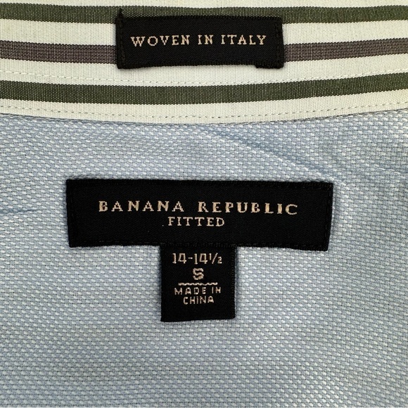 Banana Republic Men's Fitted Long Sleeve Striped Shirt S - 14-14.5 - Picture 6 of 9